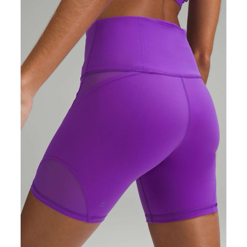 Lululemon Womens 4 Wunder Train Mesh Panel High-Rise Short 6" Atomic Purple Gym